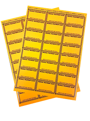 Medical Treatment Alert (24 Labels per sheet)